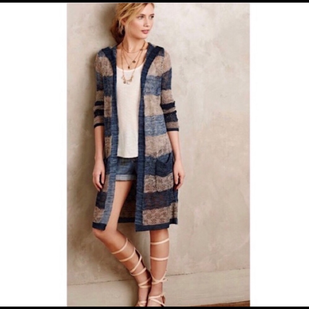 ANTHROPOLOGY Moth Salem’s Hooded Striped Cardigan